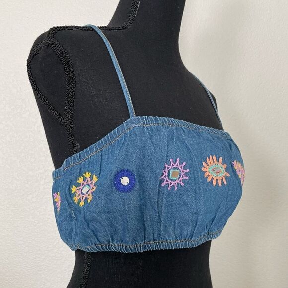 NWT Zara Embroidered Crop Top - Picture 5 of 11